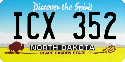 ND license plate ICX352