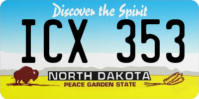 ND license plate ICX353