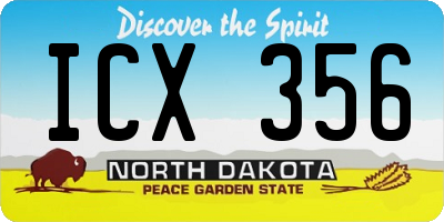 ND license plate ICX356