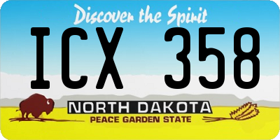 ND license plate ICX358