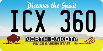 ND license plate ICX360