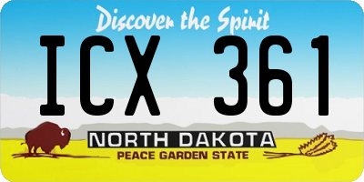 ND license plate ICX361