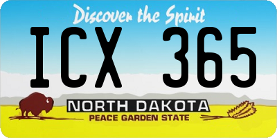 ND license plate ICX365