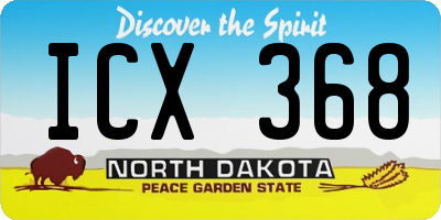 ND license plate ICX368