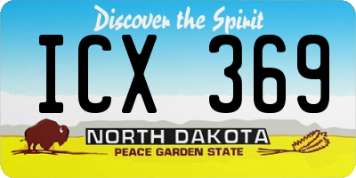 ND license plate ICX369