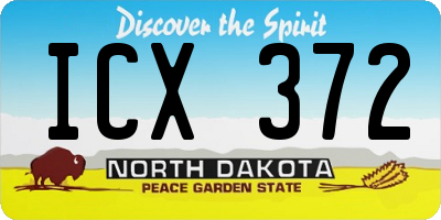 ND license plate ICX372