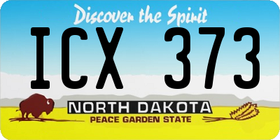 ND license plate ICX373