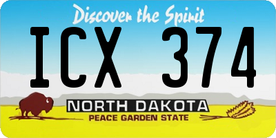 ND license plate ICX374