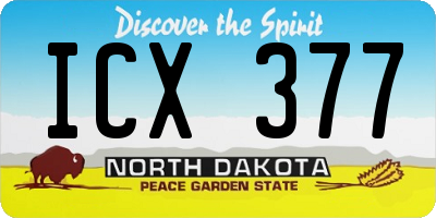 ND license plate ICX377