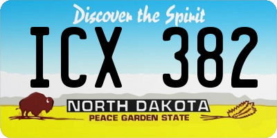 ND license plate ICX382