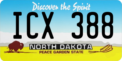 ND license plate ICX388