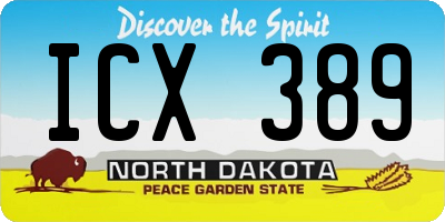 ND license plate ICX389