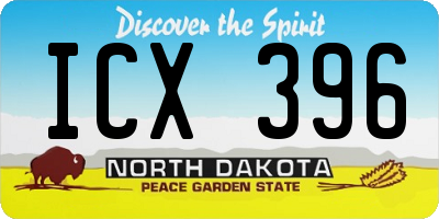 ND license plate ICX396