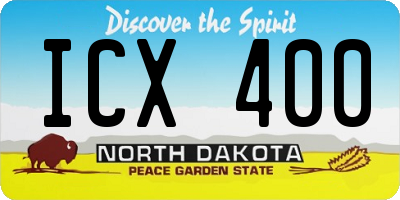 ND license plate ICX400