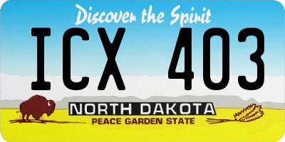 ND license plate ICX403