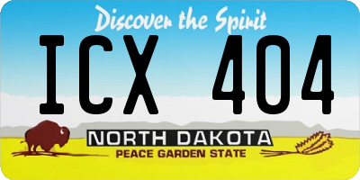ND license plate ICX404