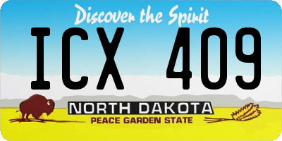 ND license plate ICX409
