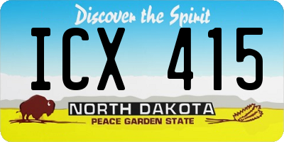 ND license plate ICX415