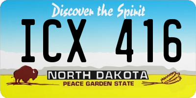 ND license plate ICX416