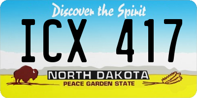 ND license plate ICX417