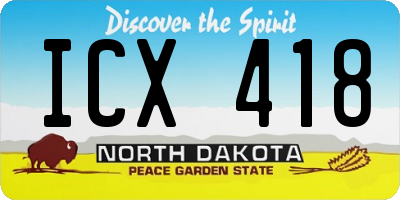 ND license plate ICX418