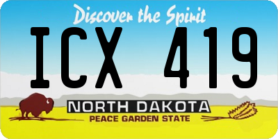 ND license plate ICX419