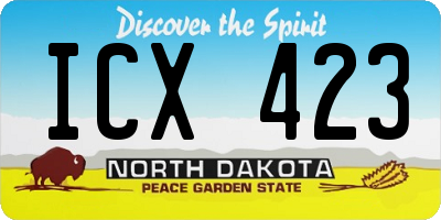 ND license plate ICX423