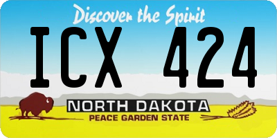 ND license plate ICX424