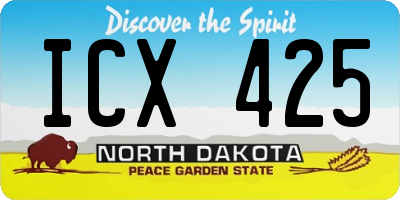 ND license plate ICX425