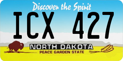 ND license plate ICX427