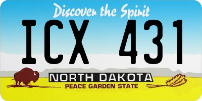 ND license plate ICX431