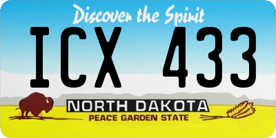 ND license plate ICX433