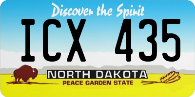 ND license plate ICX435