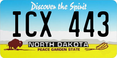 ND license plate ICX443