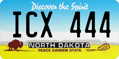 ND license plate ICX444
