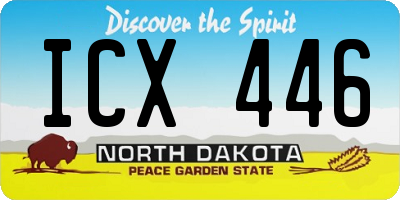 ND license plate ICX446
