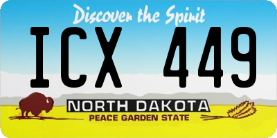 ND license plate ICX449