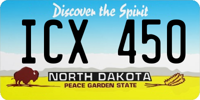 ND license plate ICX450