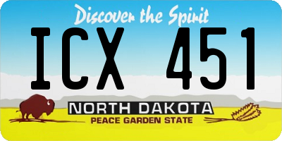 ND license plate ICX451