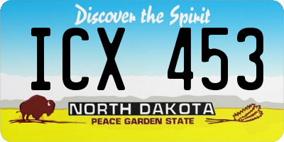 ND license plate ICX453