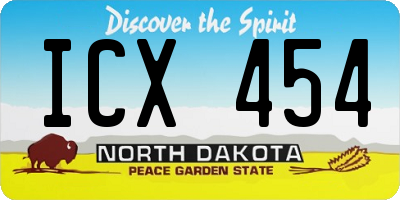 ND license plate ICX454