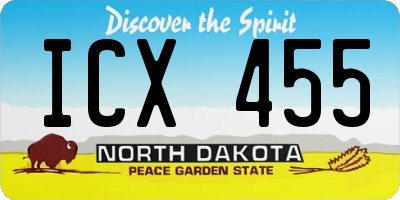 ND license plate ICX455