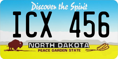 ND license plate ICX456