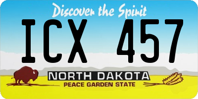 ND license plate ICX457