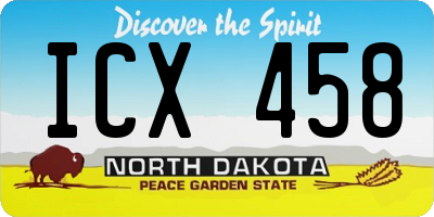ND license plate ICX458