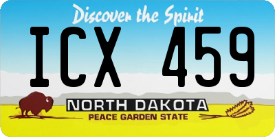 ND license plate ICX459