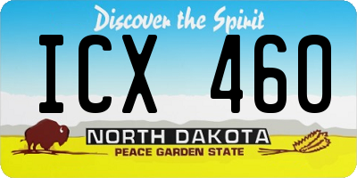 ND license plate ICX460