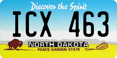 ND license plate ICX463