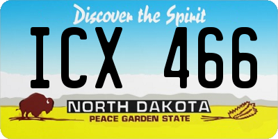 ND license plate ICX466
