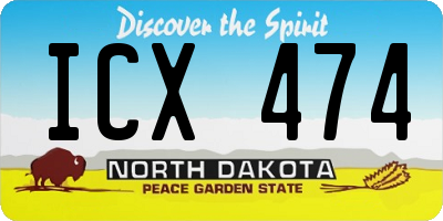 ND license plate ICX474